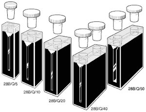 Mikro-Spektrophotometer-Küvetten mit Wänden aus Schwarzglas, Tefl.-stöpsel