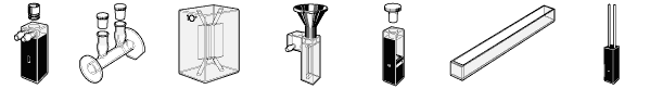 Polarimeter Cells, HPLC flow cells, Vacuum Suction aspiration cuvettes